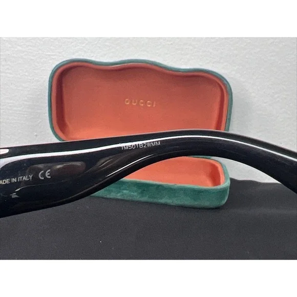 Gucci Acetate Square Frame Sunglasses GG0142SA-001 Black - Picture 16 of 16